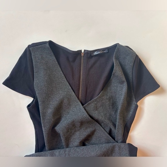 Kenneth Cole Black and Grey Fitted Sheath Dress - Picture 3 of 4